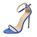 Produktbild XNBZW Damen Peep Toe Kätzchen Abend Schuhe | Sommer Stiletto Sind Einfach Single Strap Style High Heel | 11CM Hochzeit Party Wildleder Pumps | Übergröße Elegant Schuhe mit Schnalle(Blau,40.5)