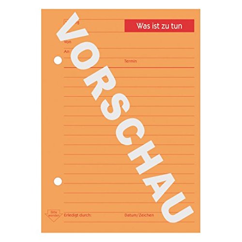 Avery Zweckform 1014 Gesprächsnotiz (A6, Was war inzwischen/Was ist zu tun, 50 Blatt) orange - 3