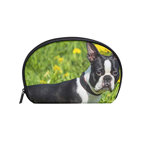 Trousse de maquillage pochette cosmétique pochette fleur champ chien