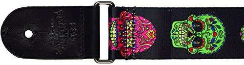 San Leandro Strap CT-013 Classic Guitar Strap, Nightlife Sugar Skull