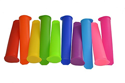 Bekith 10 Stück Silikon-Eis-Pop Maker Set,Ice Pop Formen,und sie reinigen super einfach.
