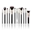Niré Beauty 12 Makeup Brushes Set with Brush Holder and Silicone Brush Cleaner, Rose Golden + Blender