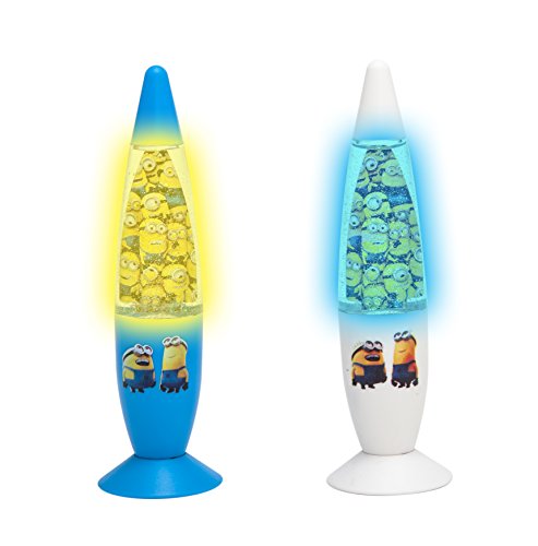 Despicable Me – Minions 90325 – LED Lavalampen mit Glitzer – 2 Motive sortiert – einzeln in Blisterpackung 18 x 6 cm, blau/weiß - 2