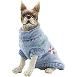 YiJee Kleine Hundchen Atmungsaktiv Gestrickte Pullover Haustier Hund Halloween Warme Kleidung Hell Blau XL