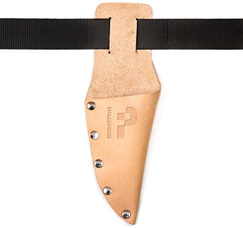 Goccia - Holster for pruning shears in genuine leather, natural colour, chrome rivets, handmade in Italy, belt included