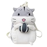 Bfmyxgs Mode Umhängetaschen für Frauen Mädchen Adrette Weiche Student Netter Rucksack Flauschige Hamster Tasche Charakter Muster Reißverschluss mit Student Winter Handwärmer Tasche Handy Pocket Totes