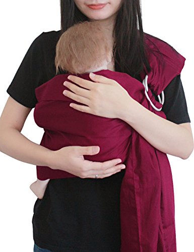 Vlokup Bandoleras Portabebé Fular Portabebes 100% de Algodòn Ajustar Wine
