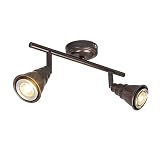 ✔ PVP: EUR 39,95 QAZQA Retro/Vintage Plafón CONEY 2 óxido Metálica Alargada Adecuado para LED Max. 2 x Watt