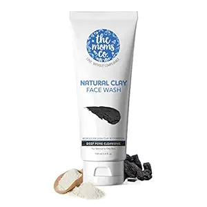 The Moms Co. Natural Clay Face Wash with Moroccan Lava Clay & Activated Charcoal l Purifies,Detoxes & Brightens l Normal to Oily Skin