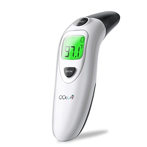 Preisvergleich Produktbild QQcute Ohrthermometer digitales Infrarot Fieberthermometer Stirnthermometer für Baby Kinder Erwachsenen mit Fieber Indikator Haushaltsthermometer höhe Genauigkeit Hintergrundbeleuchtung Stumm-Modus