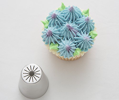 Russische Rohrleitungen Düsen – 18pcs Satz: 7 russische Vereisung Düsen, 10 Einweg-Spritzbeutel, Tri-Color-Koppler – Icing Düsen perfekt zum Backen und dekorieren Kuchen - 3