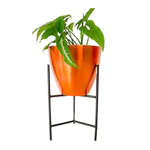 Kallada LAB Indoor Metalic Pot with Stand | Premium Pot Set | Decor Pots for Indoors