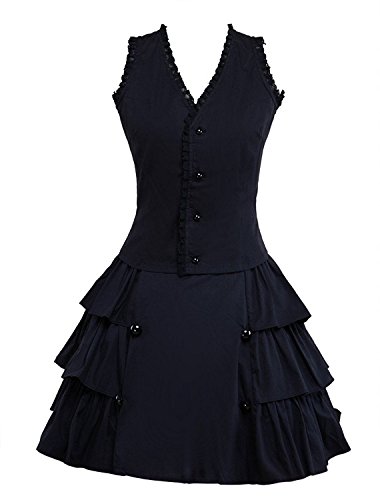 Preisvergleich Produktbild Cemavin Baumwolle Schwarze Knöpfe Verstimmen Lolita Outfits
