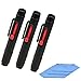 Produktbild Objektiv-Reinigungs-Stift, CAM-ULATA Schwarz Objektivbündel Set Staubreiniger Stiftbürste und Premium Mikrofasertuch für Canon Nikon Sony Pentax DSLR SLR Kamera Camcorder DC DV VCR, 3er Pack