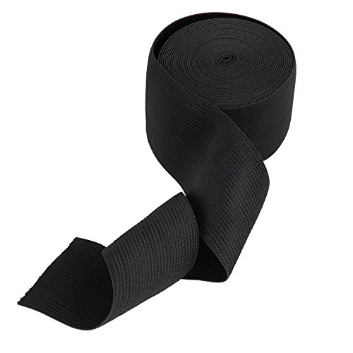 eBoot 2 Zoll Breit Gummibänder Spule Nähen Band Flach Elastische Schnur, 5,5 Yard, Weiß und Schwarz, 2 Stück - 3