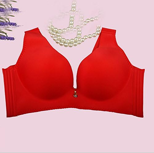 ZHUDJ Ms. Deep V Bra Us Back A Steel Ring Bra No Marks On The Side Of The Secondary Pump Adjustment Type Gathered Together A Small Chest Thick Big Red Cursor Code 75/34C