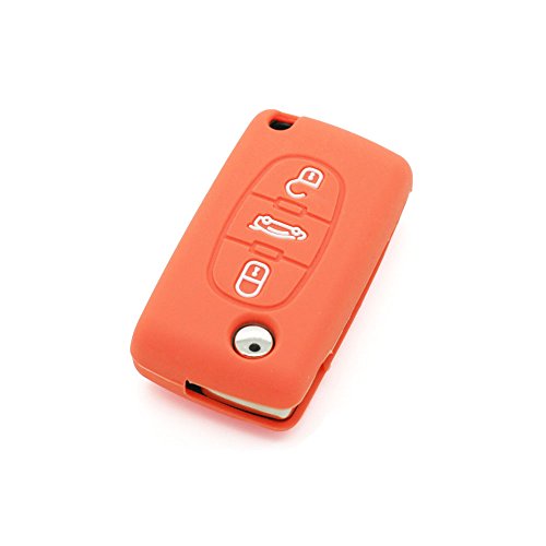 fassport carcasa de silicona Skin Chaqueta Fit para Peugeot 3 botones flip remoto clave cv3301
