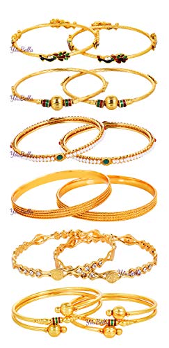 YouBella Gold Plated Bangles Combo of 6 Bangles Jewellery FprGirls/Women (2.6)