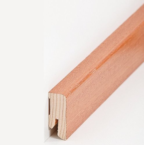 Preisvergleich Produktbild 75 Meter Südbrock Fußleisten / Sockelleisten Halle (Echtholzfurnier / 16.40.18) - Afzelia (Doussié) lackiert