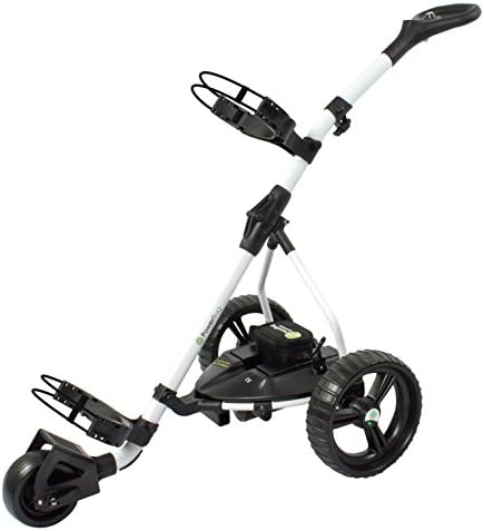 Powerbug White GT Lihium Electric Golf Trolley plus Free Umbrella Holder, Accessory Dock and Sherpashaw Divot Tool