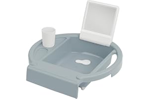 Rotho Babydesign KIDDY WASH Kinderwaschbecken – Mobiles Waschbecken für Kinder – höhenverstellbar & abnehmbar – ideal für Bad & Kinderzimmer – mit Spiegel – Blau