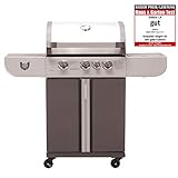 bbq gasgriller gs5 🔥 Gas-Grill mit 3 Edelstahl-Hauptbrenner mit insgesamt 9 kW -Brennerabdeckungen - Piezo-Zündung