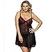 Produktbild Unbekannt Damen Plus Size Sexy Dessous Transparente Spitze Sheer Sexy Sling Nachthemd,Red,XXXL
