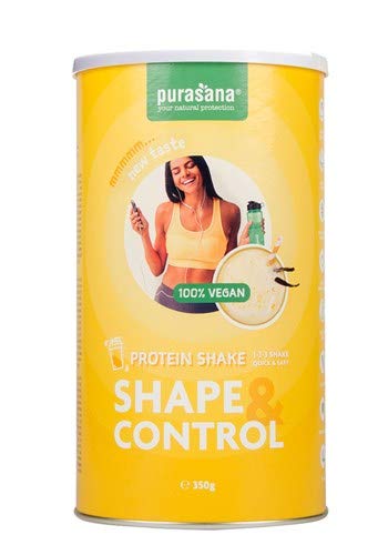 Purasana - Shape & Control Protein 350g - Végétaux à 100% - A base de protéines de pois à haute teneur en acides aminés - Fraise/Framboise