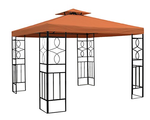 WASSERDICHTER Pavillon 3x3m Terrakotta ROMANTIKA Metall inkl. Dach Festzelt wasserfest Partyzelt