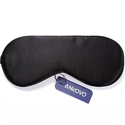 ANKOVO Masque des Yeux/dormir masque naturel soie yeux masque pour lumière dormeur,femme ,homme ,enfant ,Masque de voyage très doux pour voyager ,travailler et méditer
