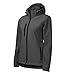 Damen Outdoor Softshelljacke mit Kapuze - Winddicht Funktions Regen Wasserabweisend Atmungsaktiv Tailliert Jacke (Grau, M)