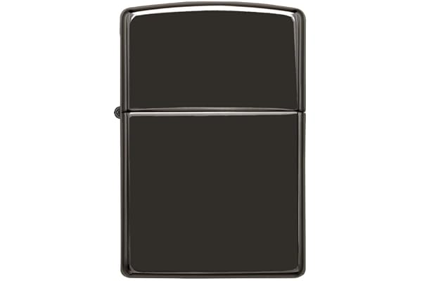 Zippo stormtändare - Ebony, högblank svart, basmodell, påfyllningsbar, återanvändbar, vindskyddad, presentförpackning, tillverkad i USA