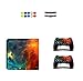 Produktbild Skin for PS4 Slim, Chickwin Design Folie Aufkleber Sticker schützende Haut Schale für Sony Playstation 4 Slim Konsole und 2 Dualshock Controller + 10pc Silikon Thumb Grips + 2pc zufällig Light Bar (Sternenklar Orange)