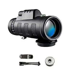 Frackkon bushnell 10x42 Monocular Telescope,HD Monocular Dual Focus Optics Zoom Portable Monocular HD Optical With Carrying Bag/Cleaning cloth, For Wildlife Hunting Watching Live Concert 114FT/1000YDS BLACK CLOUR