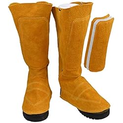 Chaussures de protection de protection des pieds, protection de pied ignifuge, sécurité du cuir de vachette Cuir Souches de soudure pour protecteurs de chaussures de soudeur