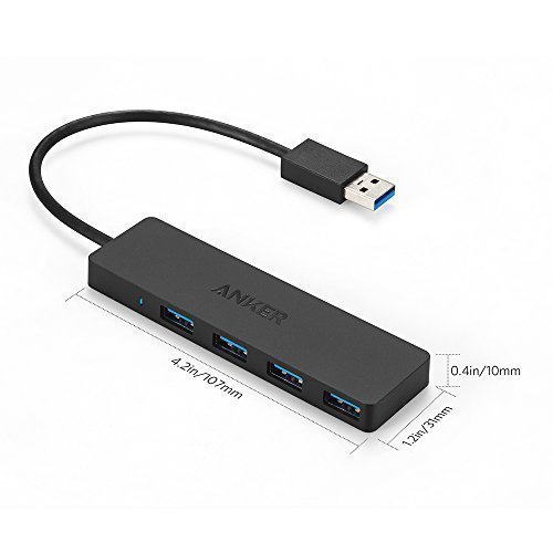 Anker Ultra Slim 4 Port USB 3.0 Hub inkl.10W USB Ladegerät, Datenhub für Apple Macbook, Macbook Pro, iMac, Notebook, Windows Laptops und Ultrabooks usw. (Schwarz) - 3