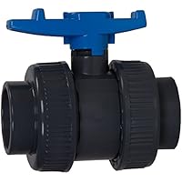 Aquaforte PVC Kugelhahn mit beidseitigen Überwurf, Ø 75 mm Klebemuffe