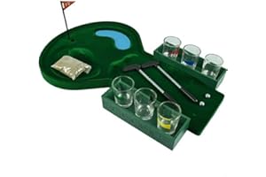 SARRAH LITTLE STORE Mini Golf Hole Drinking Glasses Shots - Putter Adults Party - Fun Game - for up to 6 players - golf drinking game - Multi-layer coating - smoother lines