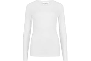 janisramone Womens Ladies Round Neck Long Sleeve T-Shirt Stretchy Plain Fitted Basic Jersey Casual Tee Top