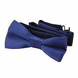 DonDon Elegant Children's Bow Tie Ready Tied Pre-Tied with Adjustable Length Silk-Look