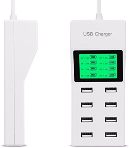 Hysada USB Charger, 8 Multi-Port USB Charging Station, Rapid port USB Wall, Travel Charger USB Socket, Fast Charger With LCD Display For HTC Samsung and Tablets And Other USB-Powered Devices