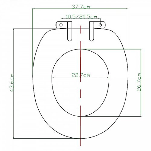 WOLTU WS2345 Premium WC-Sitz Toilettensitz mit Absenkautomatik, MDF Holzkern, Softclose Scharnier, Antibakteriell, Desgin Décor (Maritime) - 5