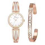 LSAltd 2019 Neue Ankunft Armbanduhren für Damen Light Luxury Girl Temperament Diamant-Uhr-Buchstabe-Armband-Set Ketten-Uhr-Geburtstagsgeschenk.