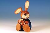 wunderschöner Osterhase Ullrich Osterhase mit Kind Hasenvater aus dem Erzgebirge 11 cm