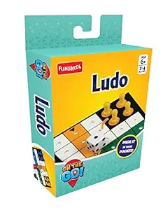 Funskool Games - Travel Ludo, The Classic startegy Game Board, Portable Classic Travel Games, Kids and Family, 2 - 4 Players, 6 & Above