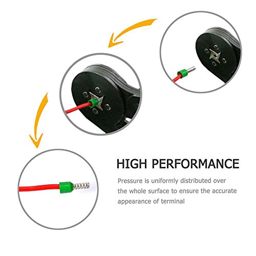 Proster 0,25-6,0mm² Crimpzange Crimp Zange Streifenschneider Klemmzange Kneifzangen Kabelzange Crimpe Zange für isolierte unisolierte Aderendhülsen - 6