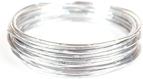 Creacraft Beading Style Wire - Aluminium Wire with Structured Surface (Wave Pattern 1, Silver)