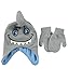 Critter Collection "Shark" Beanie & Mittens Set - gray, one size