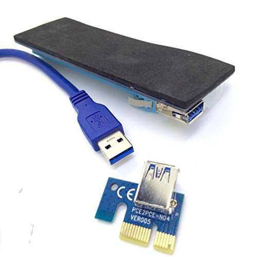 Bescita USB 3.0 PCI-E Express 1 X bis 16 x Extender Riser Card Adapter SATA 6Pin Kabel - 3