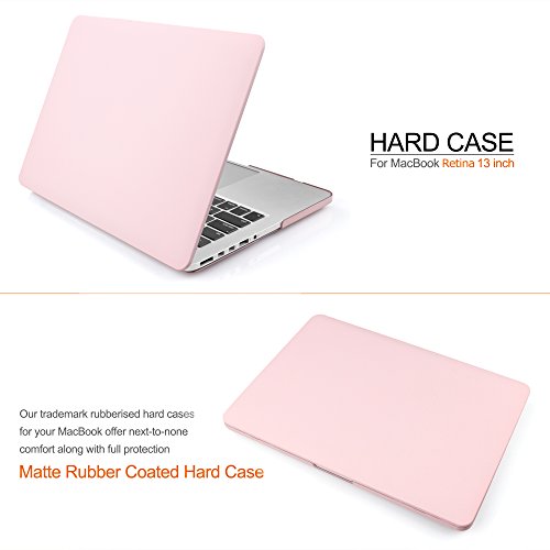 iDOO MacBook Schutzhülle / Hard Case Cover Laptop Hülle [Für MacBook Pro 13 Zoll Retina – ohne CD-Laufwerk: A1425/A1502] – matt, Hellrosa - 2